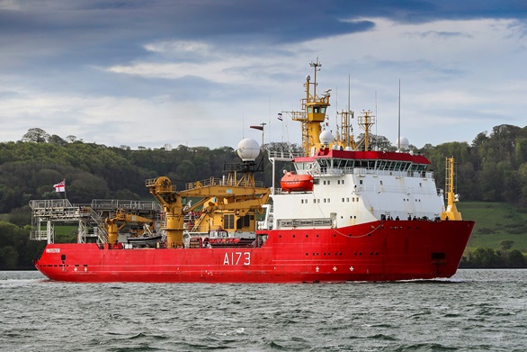Protector pictured entered Plymouth Sound