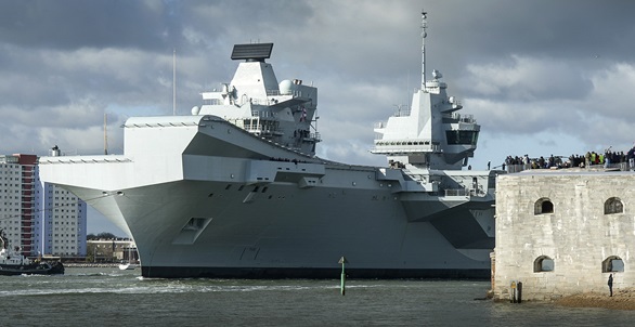 Helicopters join HMS Queen Elizabeth as she sails on first aircraft trials