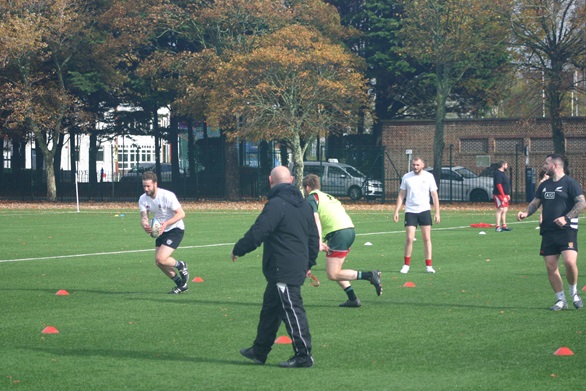 Personnel from HMS Queen Elizabeth played rugby