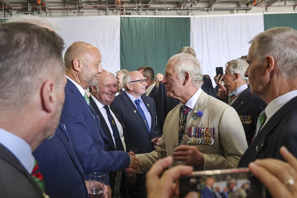 Prince Charles mingles with Falklands veterans