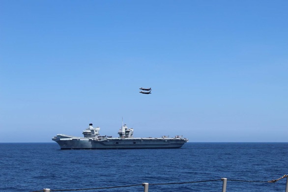 F-35s embarked on HMS Queen Elizabeth have taken part in an exercise with F-35s from three other nations. 