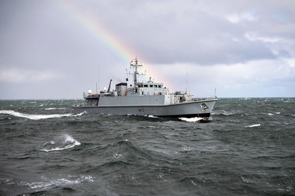 All Hans to the pumps as HMS Ramsey tackles fires and floods in Germany