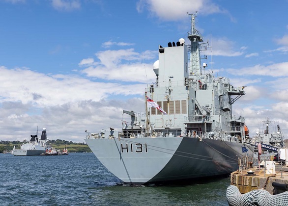 HMS Scott sails for her latest deployment. Picture: LPhot Kyle Heller