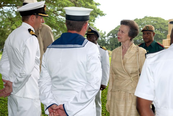 Sailors from HMS Spey were joined by HRH Princess Royal in a commemoration service in Papua New Guinea. Picture: LPhot Unaisi Luke