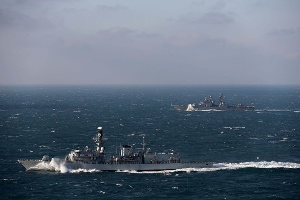 The Royal Navy’s HMS Sutherland, a Devonport-based Type 23 frigate, is currently monitoring the Russian ship the Vice Admiral Kulakov, an Udaloy class destroyer, as she transits through UK territorial waters and those of other NATO member states.  
