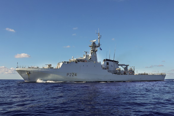 HMS Trent is on patrol in the Mediterranean. Picture: LPhot Luke