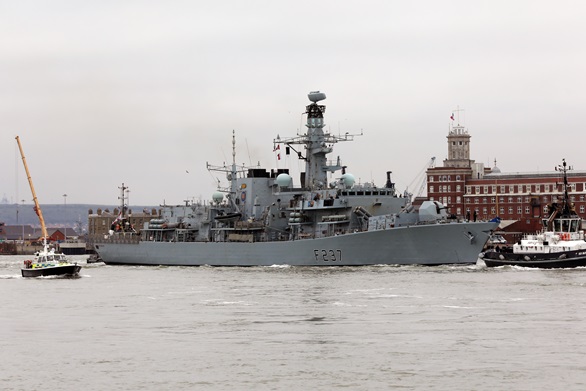 HMS Westminster sails from Portsmouth. Picture: PO Phot Dave Jenkins