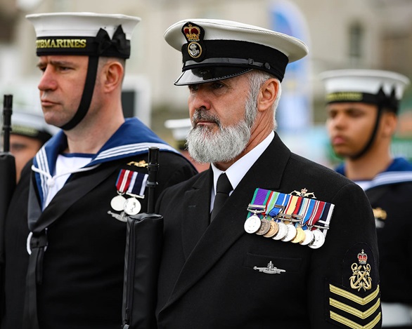 Submariners taking part in the Freedom of Anglesey parade