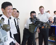 Japanese young officers impressed by navy training at HMS Collingwood and HMS Sultan