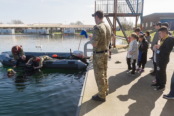 Eastleigh College students witness life as a military diver