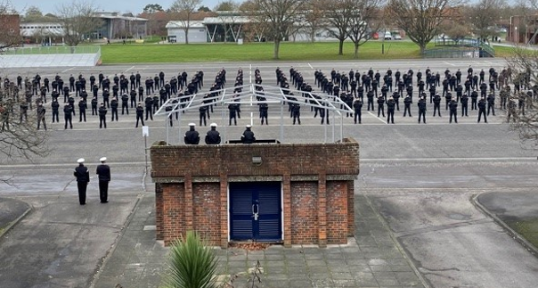 Captain gives end of term address to 540 Victory Squadron