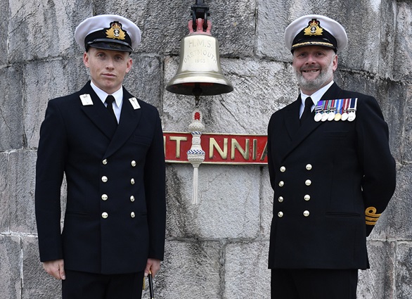 Naval officer follows in father's footsteps just before Christmas