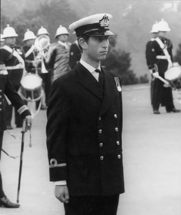 Prince Charles at his passing-out parade at BRNC 50 years ago