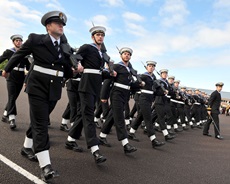 HMS Sultan Sailors March Through Gosport For Freedom Parade