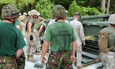 Army engineers from 24 Commando  exercise with their USMC counterparts