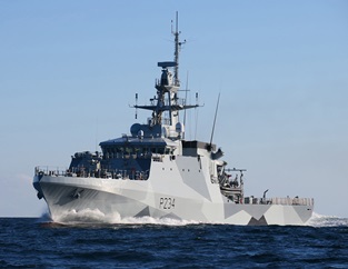 HMS Spey with new paint scheme